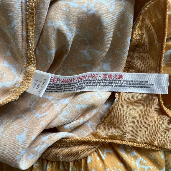 Intimately Free People All Tucks Printed Bodysuit Size Small Boho Tassel Top - Picture 5 of 7